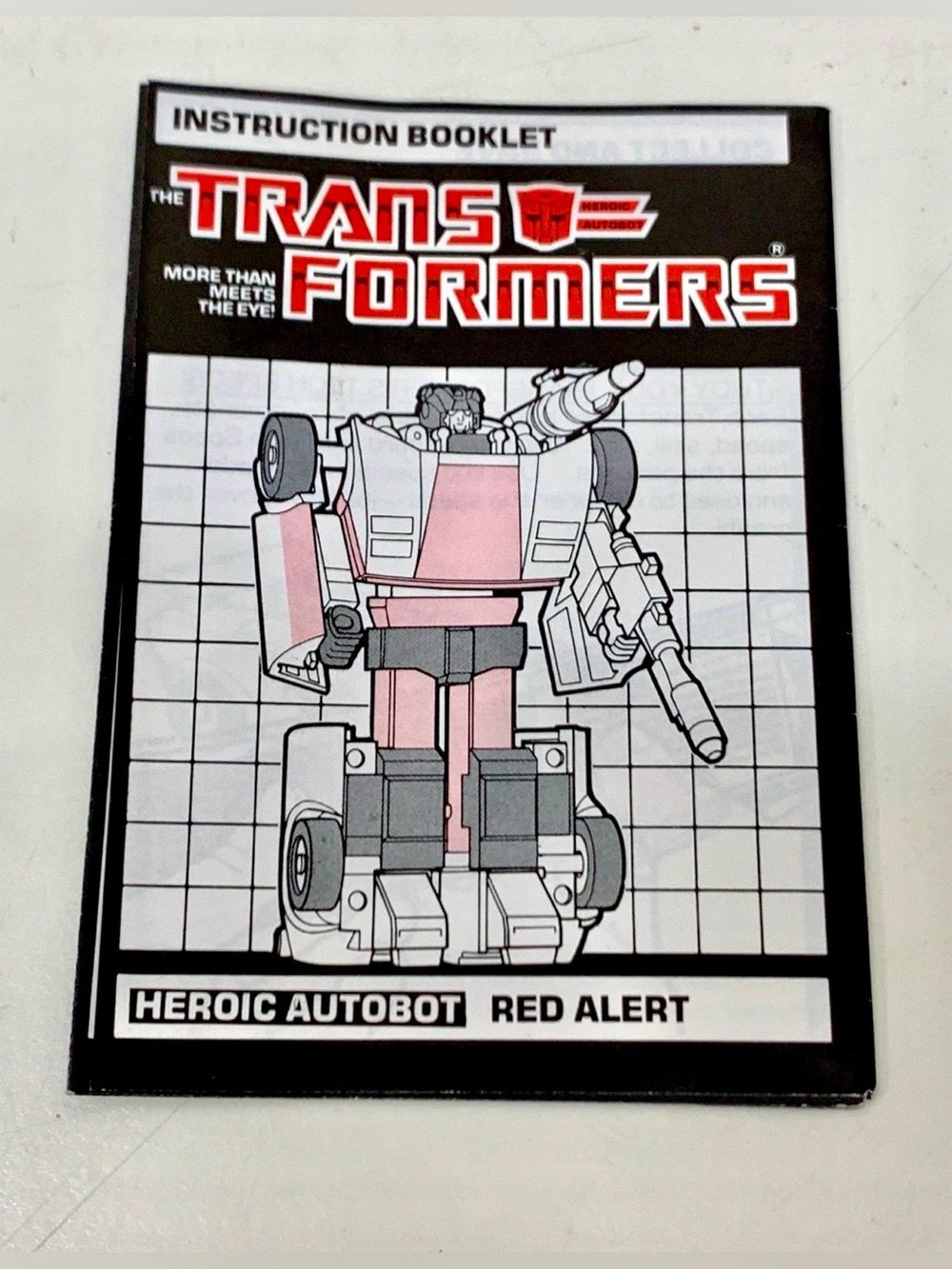1985 Vtg G1 Transformers Autobot Red Alert Instruction Booklet